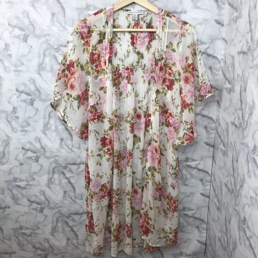 American Eagle Outfitters Sheer Kimono Duster